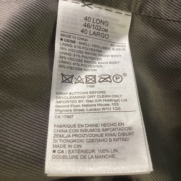 BANANA REPUBLIC 100% Linen Blazer, Men's 40L Grey Slim Fit - Picture 6 of 13